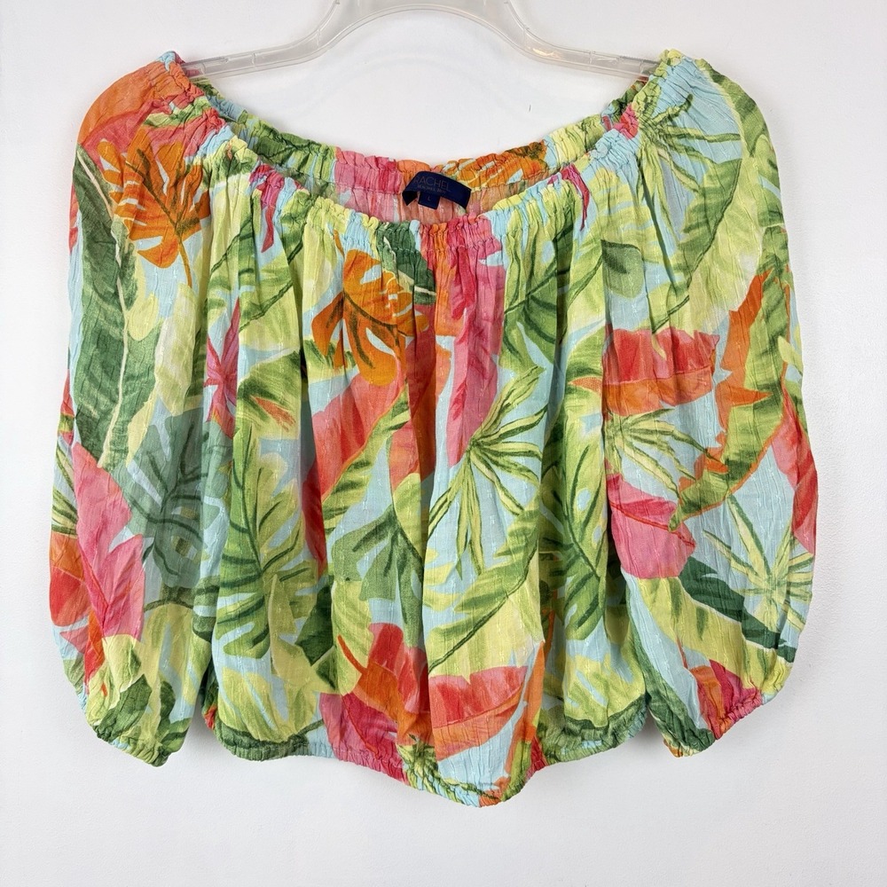 Rachel Rachel Roy Womens Small Multicolor Summer Tropical Off Shoulder Blouse